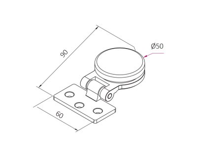 画像2: 浴室用ヒンジ（丁番）壁取付けタイプ